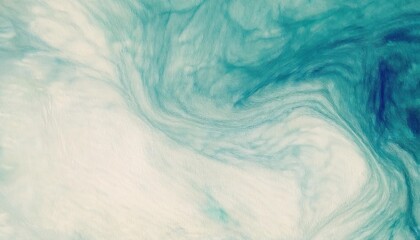 Aufkleber - abstract turquoise wave painting with textured brush strokes on canvas, fluid ocean-inspired background for design projects