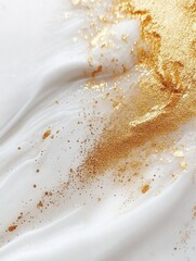 Aufkleber - Luxury golden accents adorn elegant white marble texture showcasing refined minimalism with subtle golden dust for a premium aesthetic