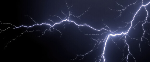 Aufkleber - Brilliant lightning streaks across dark sky illuminating power and drama of stormy night