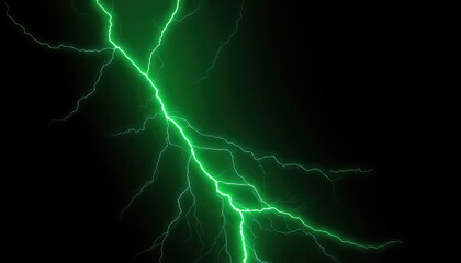Poster - green lightning illuminating darkness vivid display of atmospheric electricity in nature show