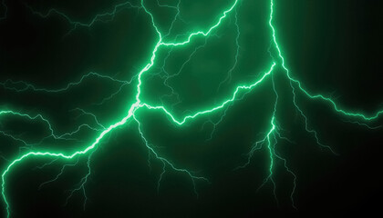Aufkleber - green lightning bolts illuminate dark sky nature raw power and electrical energy