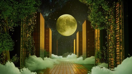 Poster - Sci-fi inspired digital scene with floating elements representing data archives and cloud storage.