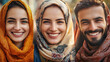 © 余白 - Close-up of smiling faces from different cultures,