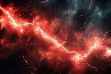 Poster - Explosive display of chaos with red and black energy in an electrifying abstract background Generative AI