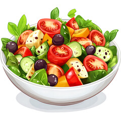 Wall Mural - salad cartoon isolated on white background full depth of field