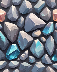 Aufkleber - a collection of various rocks, different shapes, sizes, and colors, create an interesting pattern