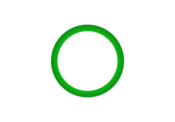 Poster - a bright green circle standing out against a plain white background, easily visible.