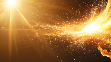 Poster - Dynamic energy burst with lens flare effect in a cosmic space environment