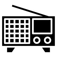 Poster - radio news vector icon