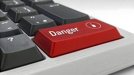 Poster - A creative abstract composition of a keyboard with a single red key, symbolizing technology and modern design