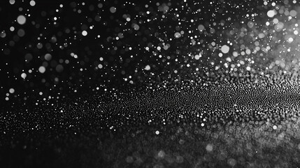 Abstract black and white glitter background texture design image dark dust shiny light bokeh shiny