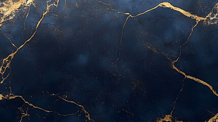 Leinwandbilder - Mesmerizing abstract background with intricate golden veins and cracks on a dark moody marble texture  This striking sophisticated design evokes a sense of luxury and drama