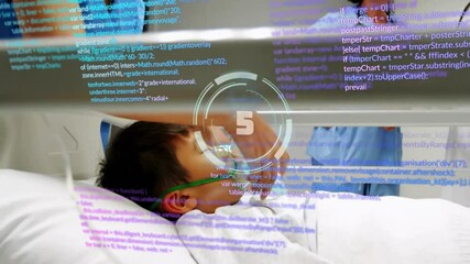 Poster - In hospital, medical professionals using digital data overlay while caring for patient