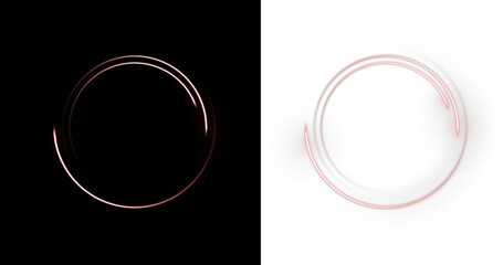 Wall Mural - png circle with neon line creating a circular frame and round portal. an abstract background featuri