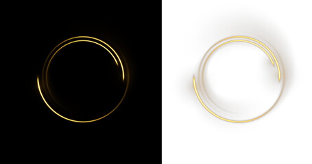 Wall Mural - png circle with neon line creating a circular frame and round portal. an abstract background featuri