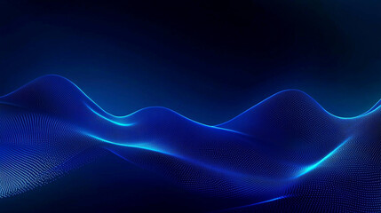 Poster - Abstract blue digital wave background texture design illustration art data glow dark light curve