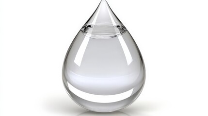Wall Mural - minimal concept background of transparent water drop, suspended in mid-air, refracting soft ambient 