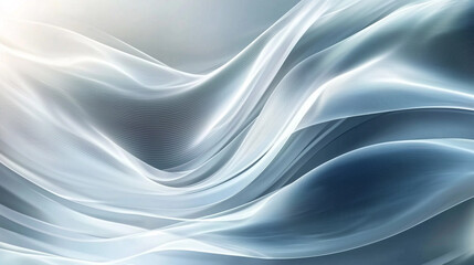 Poster - Abstract blue and white wave swirling design background image art grey lines light style smooth