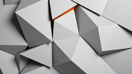 Fototapete - Geometric vector triangles form an origami-inspired abstract pattern for web design