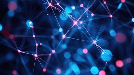 Poster - Abstract glowing network of interconnected nodes symbolizing team communication.