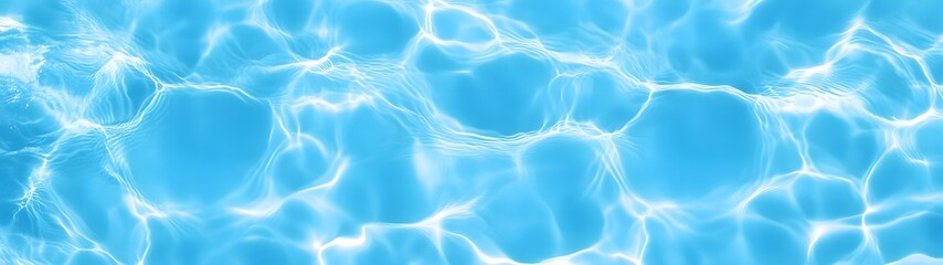 Poster - Tranquil blue rippling water surface with shimmering reflections of light creating a serene and calming background for relaxation wellness or natural serenity concepts