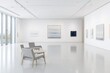 © Andrei - vast airy gallery with pristine white walls and elegantly spotlit displaying diverse artworks in various styles offers