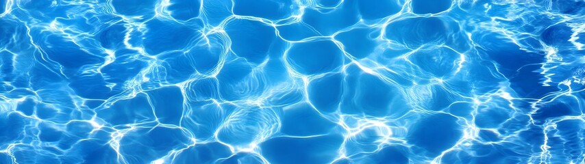 Aufkleber - Tranquil blue water surface with gentle ripples and reflections creating a calming and refreshing backdrop for relaxation recreation and summer activities