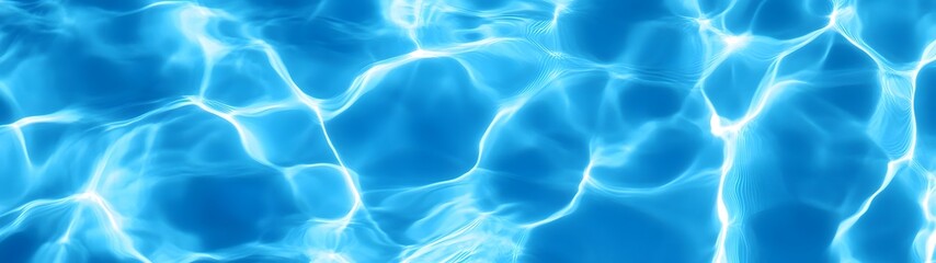 Aufkleber - Tranquil Shimmering Blue Water Surface with Gentle Ripple Patterns in an Inviting Swimming Pool Reflecting the Natural Surroundings