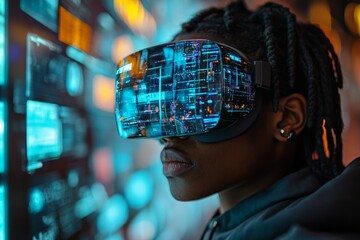 Poster - Immersive virtual reality experience in a high-tech environment during nighttime exploration