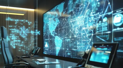 Poster - High-tech office featuring a phone connected to a Bluetooth speaker.