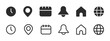 © Nkrumah - Notification bell, location, date, home, globe and time vector icon concepts. Appointment icons