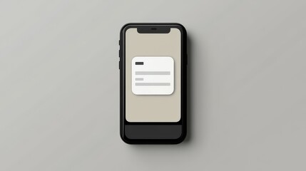 Poster - Minimalist phone setup with a text message pop-up.