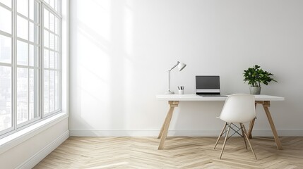 Poster - Minimalist workspace with a dedicated business communication hub.
