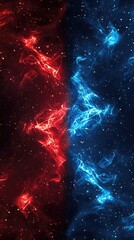 Wall Mural - abstract fire ice cosmic clash; digital art background