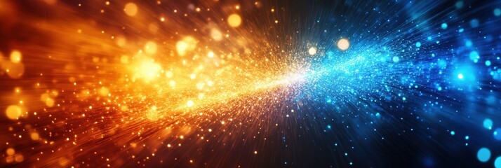 Leinwandbilder - Colors clash as vibrant sparks of light emerge from the darkness in a dynamic display of energy and inspiration Generative AI