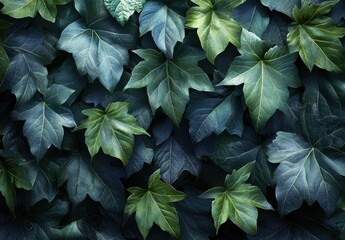 Poster - Lush Green Ivy Leaves Background with Rich Texture and Varied Shades for Nature and Plant-Themed Designs