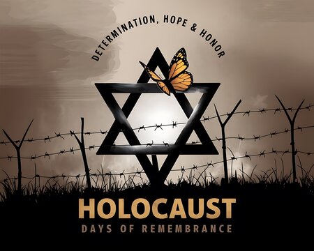 Holocaust Remembrance Day background, banner design.