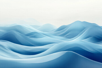 Poster - Abstract Futuristic Landscape Featuring Digital Mountain Waves in a Minimalist Monochrome Design, Generative AI