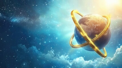 Wall Mural - global connection, cosmic background, space, futuristic technology, website banner