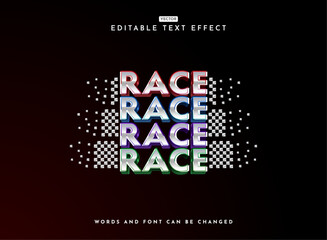 Fototapete - modern technology metallic race text effect in colorful 3d futuristic style