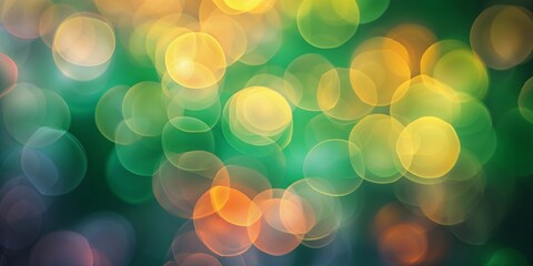 Poster - Colorful bokeh lights create a dreamy atmosphere at a festive evening gathering in a city park