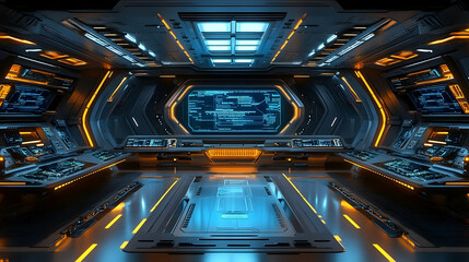 Poster - Futuristic spaceship interior
