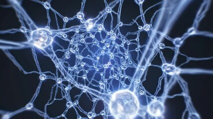 Poster - Complex network of interconnected neurons transmitting electrical signals representing the intricate workings of the human brain, symbolizing intelligence, consciousness, and memory