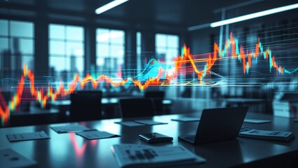 Poster - Advanced analytics and financial trends in a corporate meeting room during the day