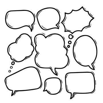 set of comic speech bubbles. Retro empty comic bubbles and elements vector illustration, vintage design, pop art style