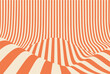 © RDVector - Groovy waves pattern in orange and beige creating a fluid optical illusion. Modern geometric wave pattern background with distorted flowing lines and dynamic motion effect.