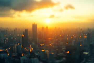 Poster - Futuristic Urban Architecture with Wavy Glass Facade Reflecting Dramatic Sky, Generative AI