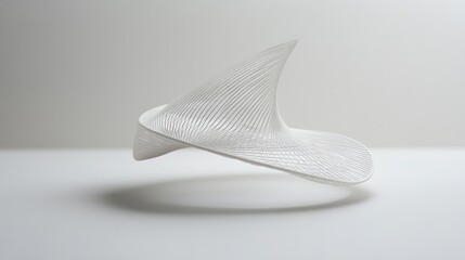 Poster - Abstract white sculpture with dynamic curves and flowing lines