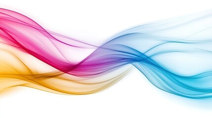 Poster - Colorful Waves of Light Flowing Seamlessly Across a White Background