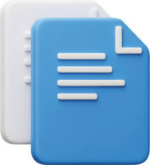 Aufkleber - 3D Render of Blue and White Document Icons File Management Data Storage Digital Documents Software